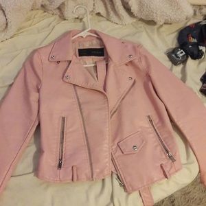 Very pink leather jacket